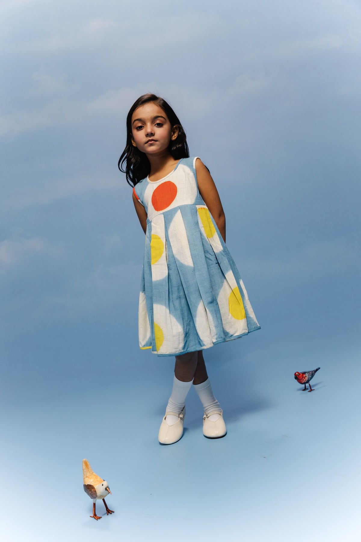 Sky Blue Circle Spot Frock