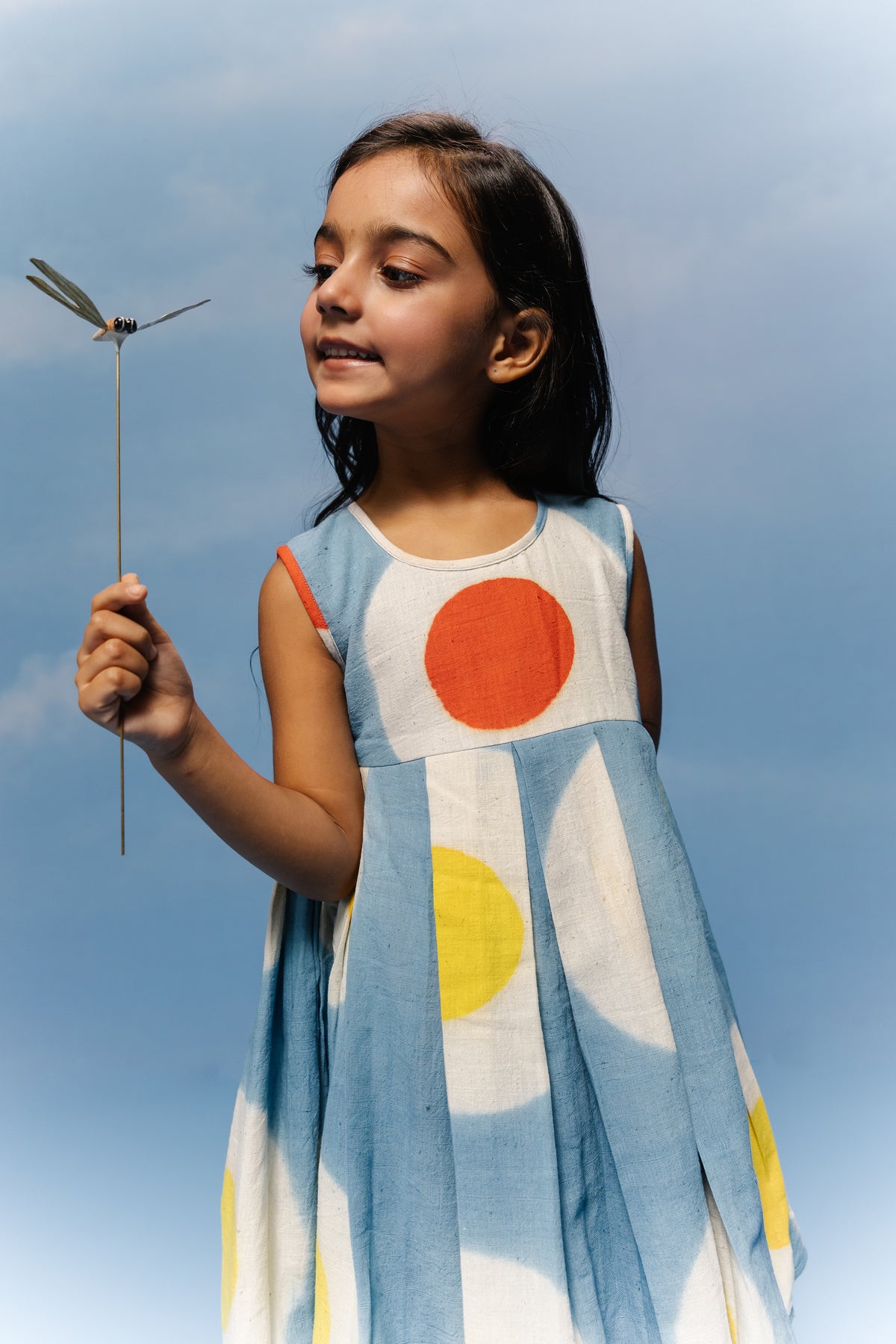 Sky Blue Circle Spot Frock