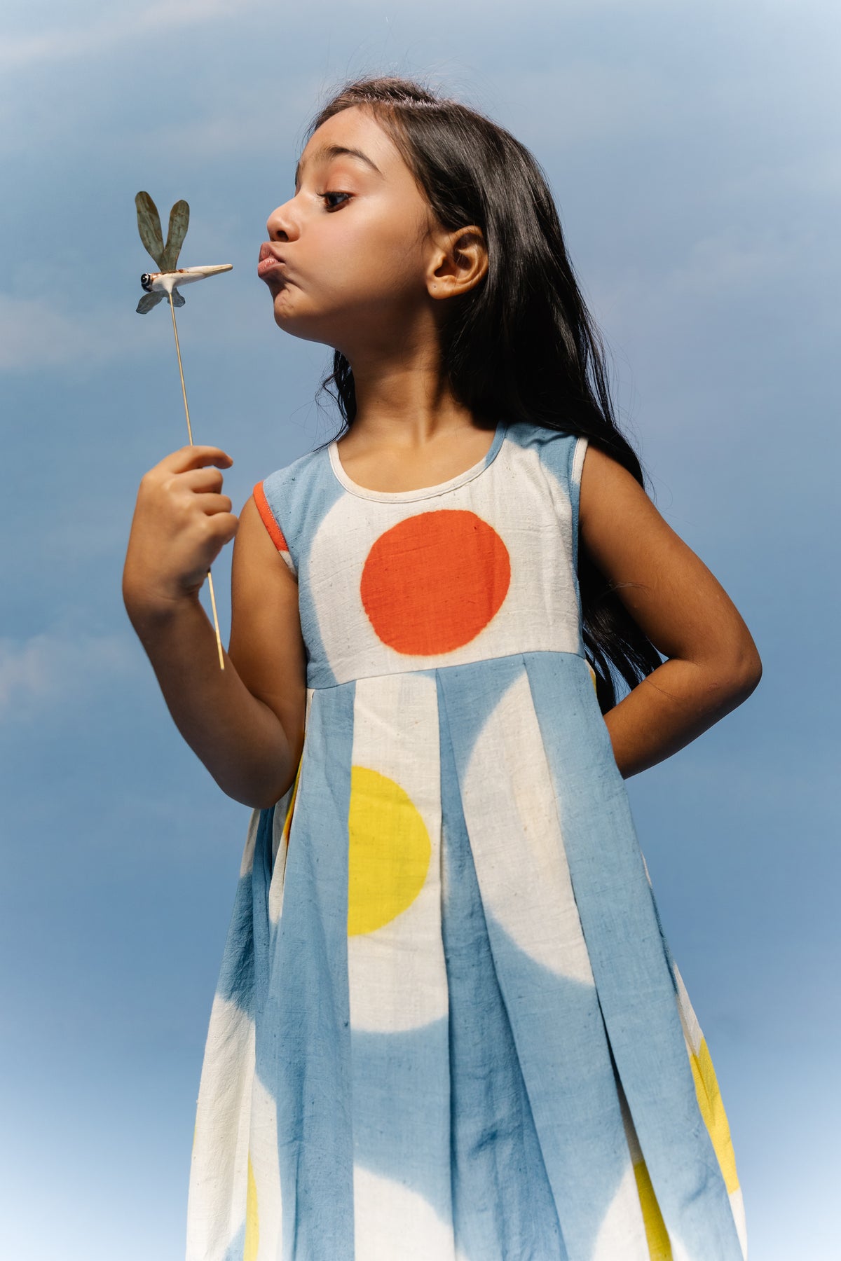 Sky Blue Circle Spot Frock