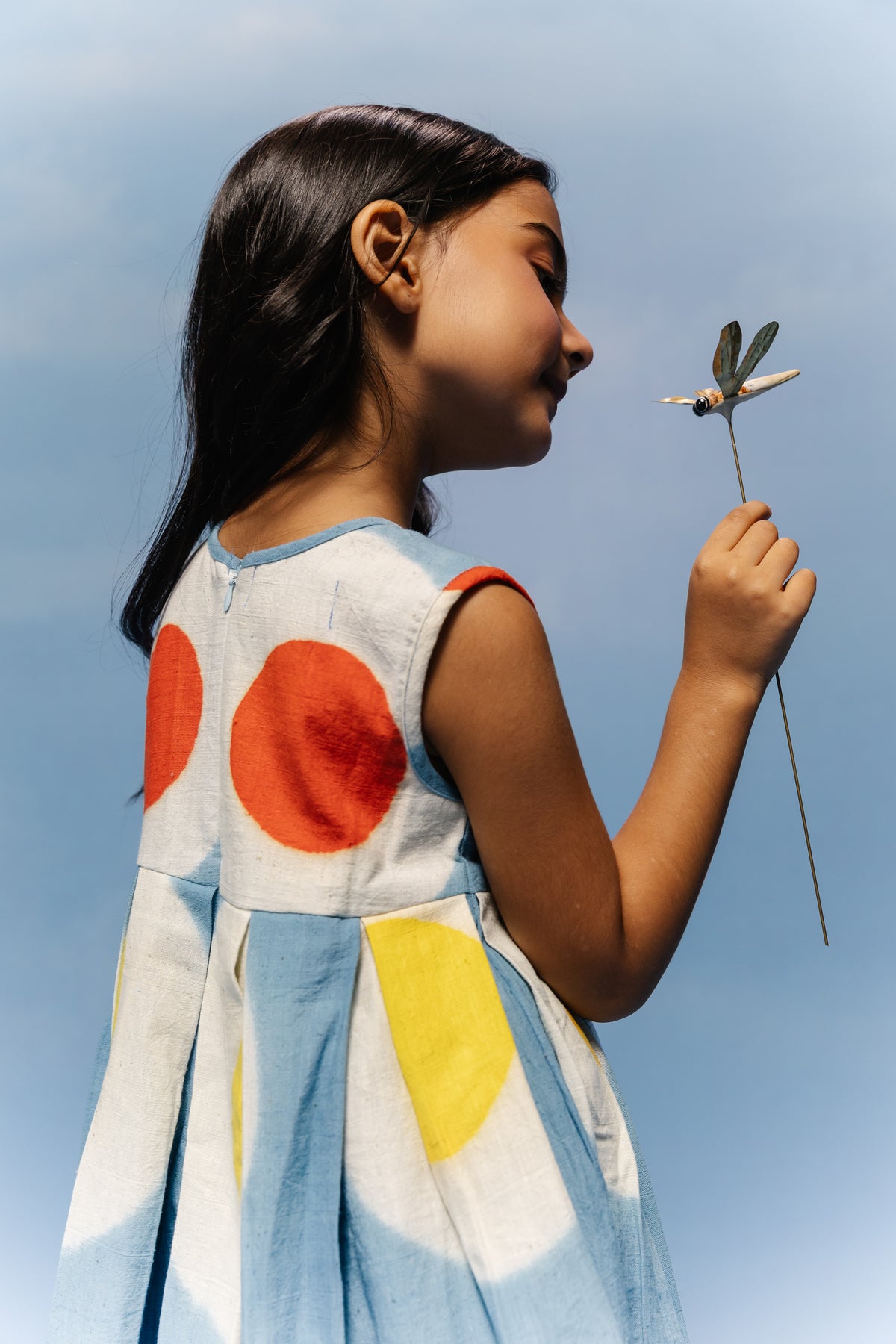 Sky Blue Circle Spot Frock