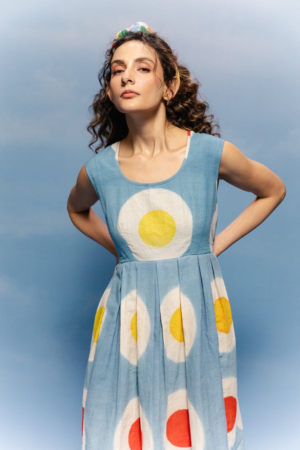 Sky Blue Sunspot Midi Dress