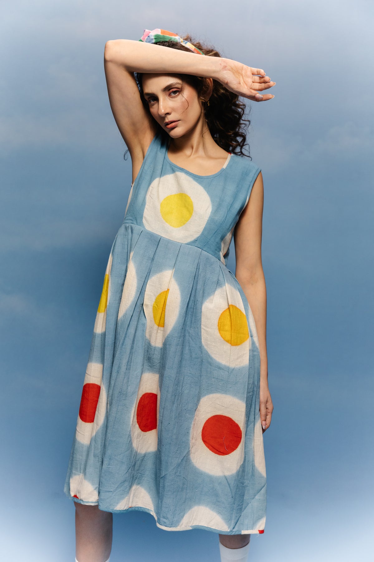 Sky Blue Sunspot Midi Dress
