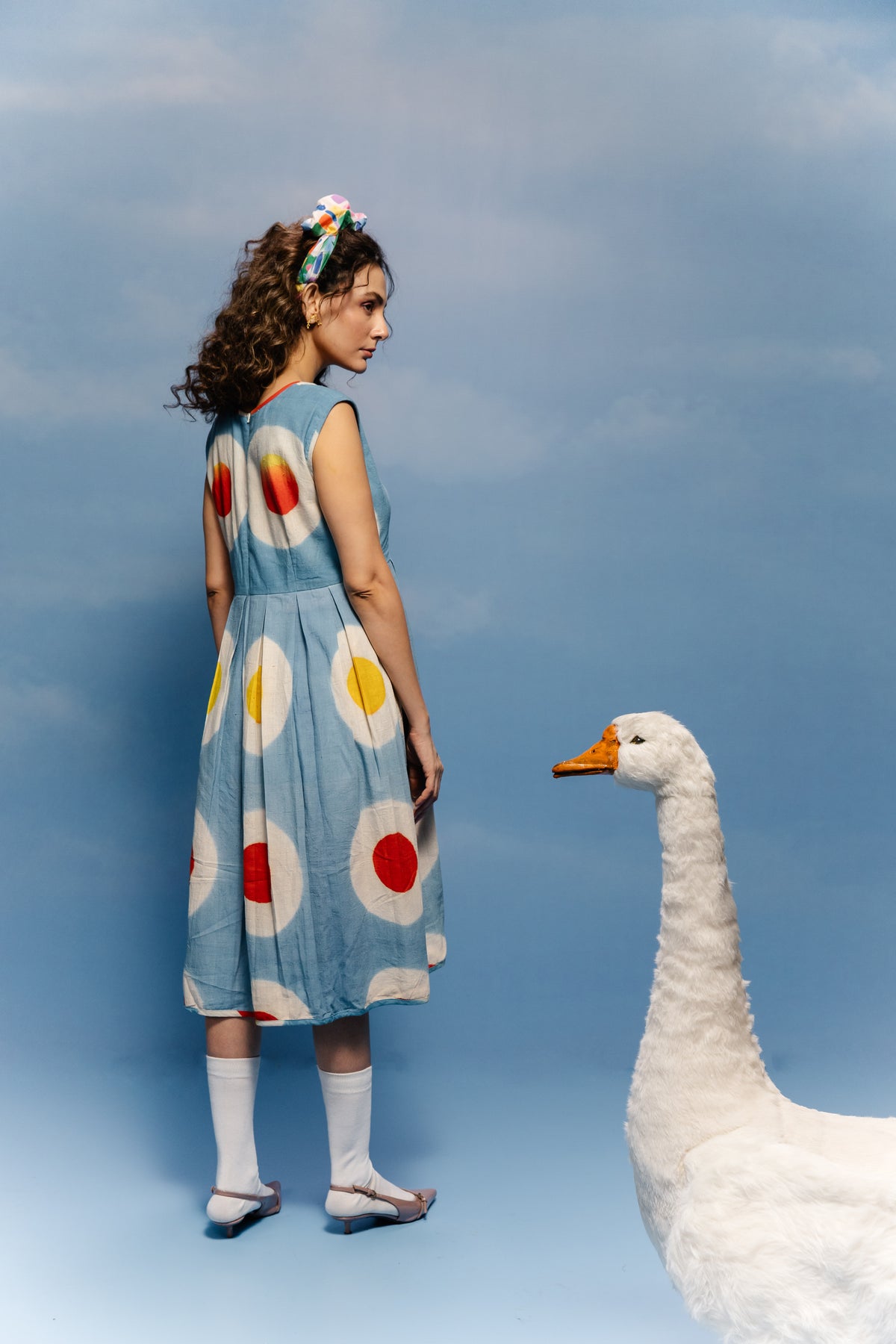 Sky Blue Sunspot Midi Dress