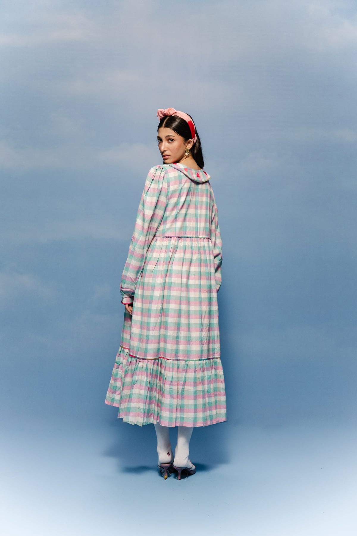 Meadow Heart-Embroidered Jamdani Dress