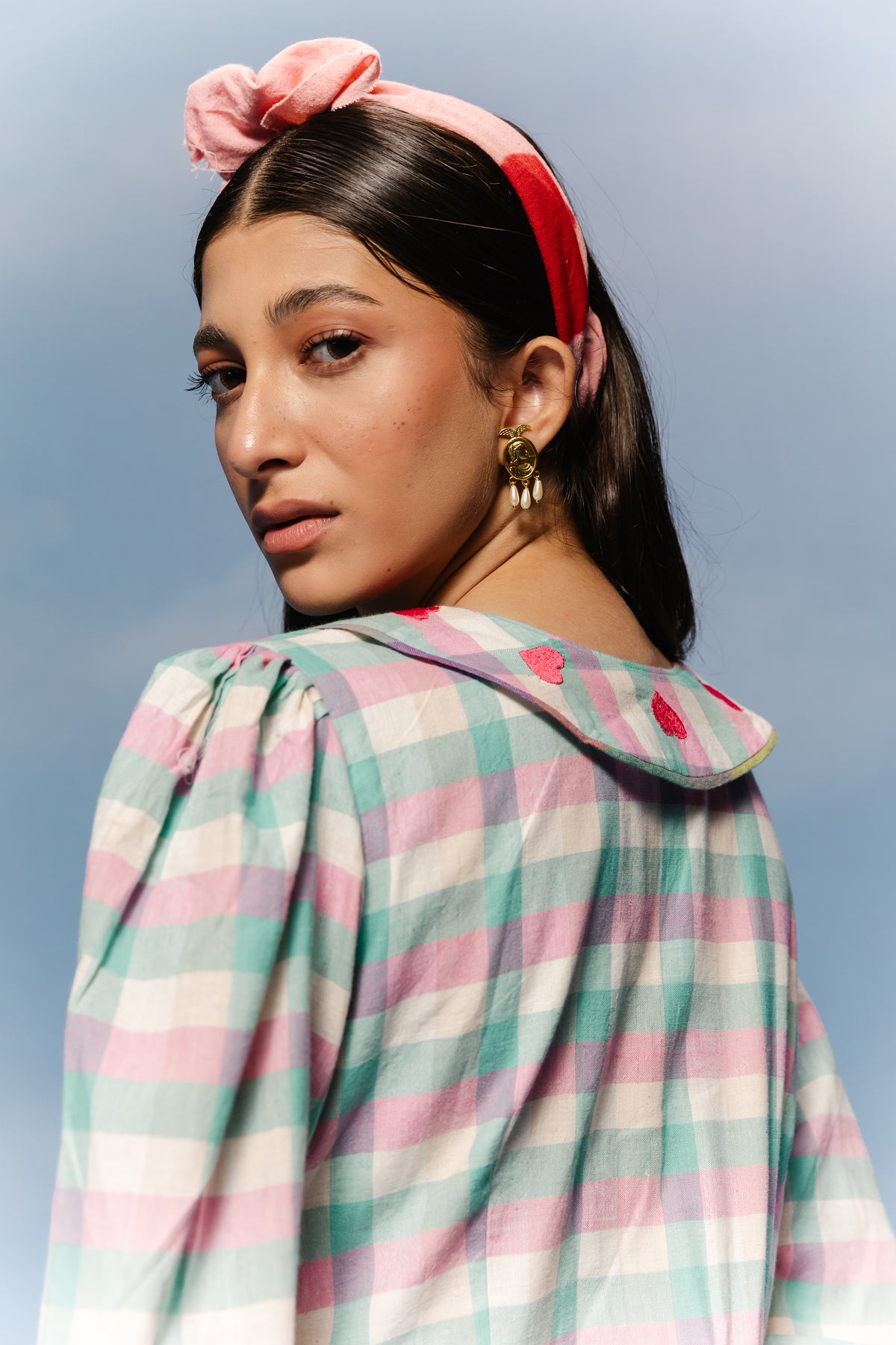 Meadow Heart-Embroidered Jamdani Dress