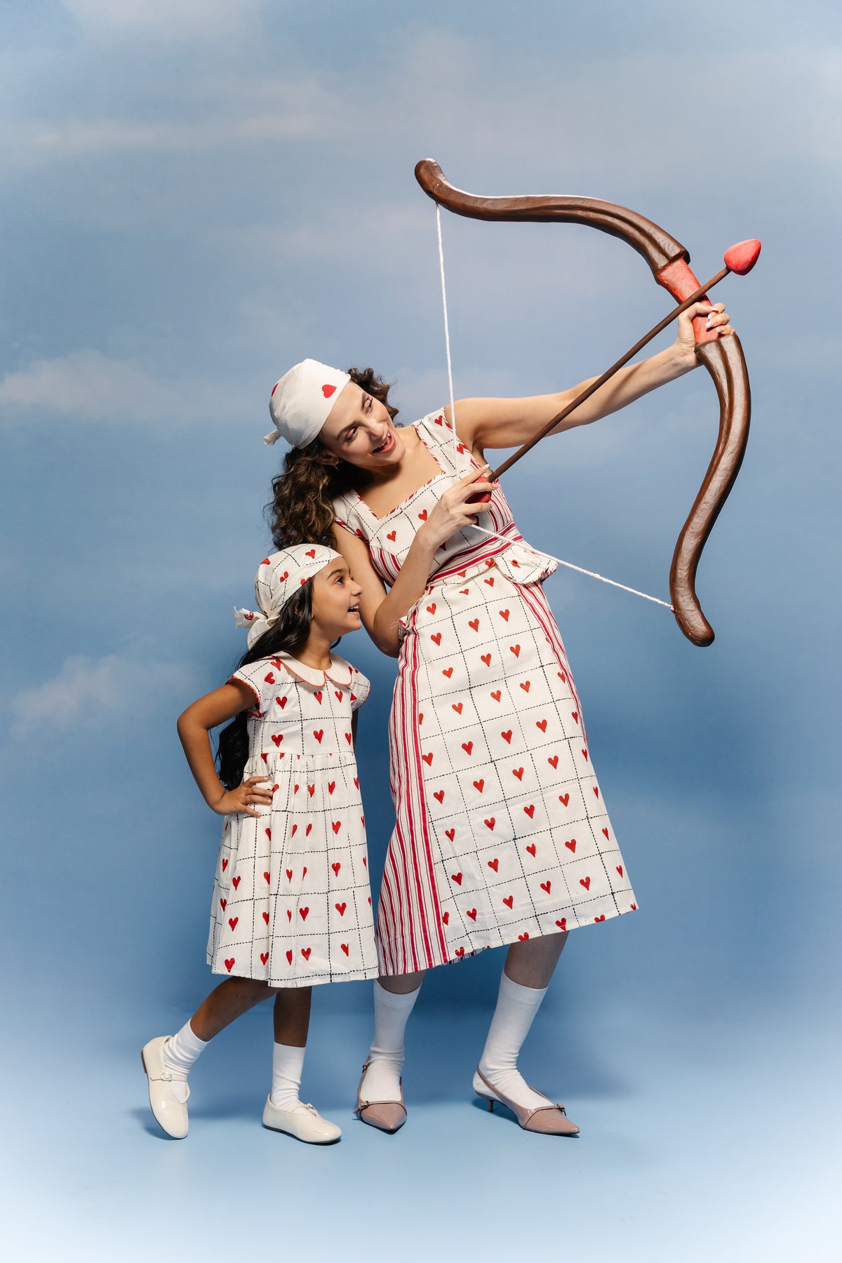 Sweetheart Grid block printed Kids Cotton Frock