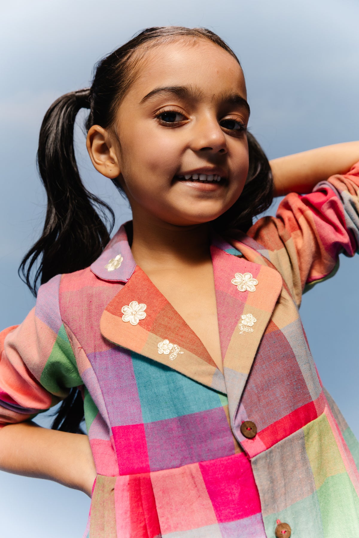 Jamdani multicolor collar Dress
