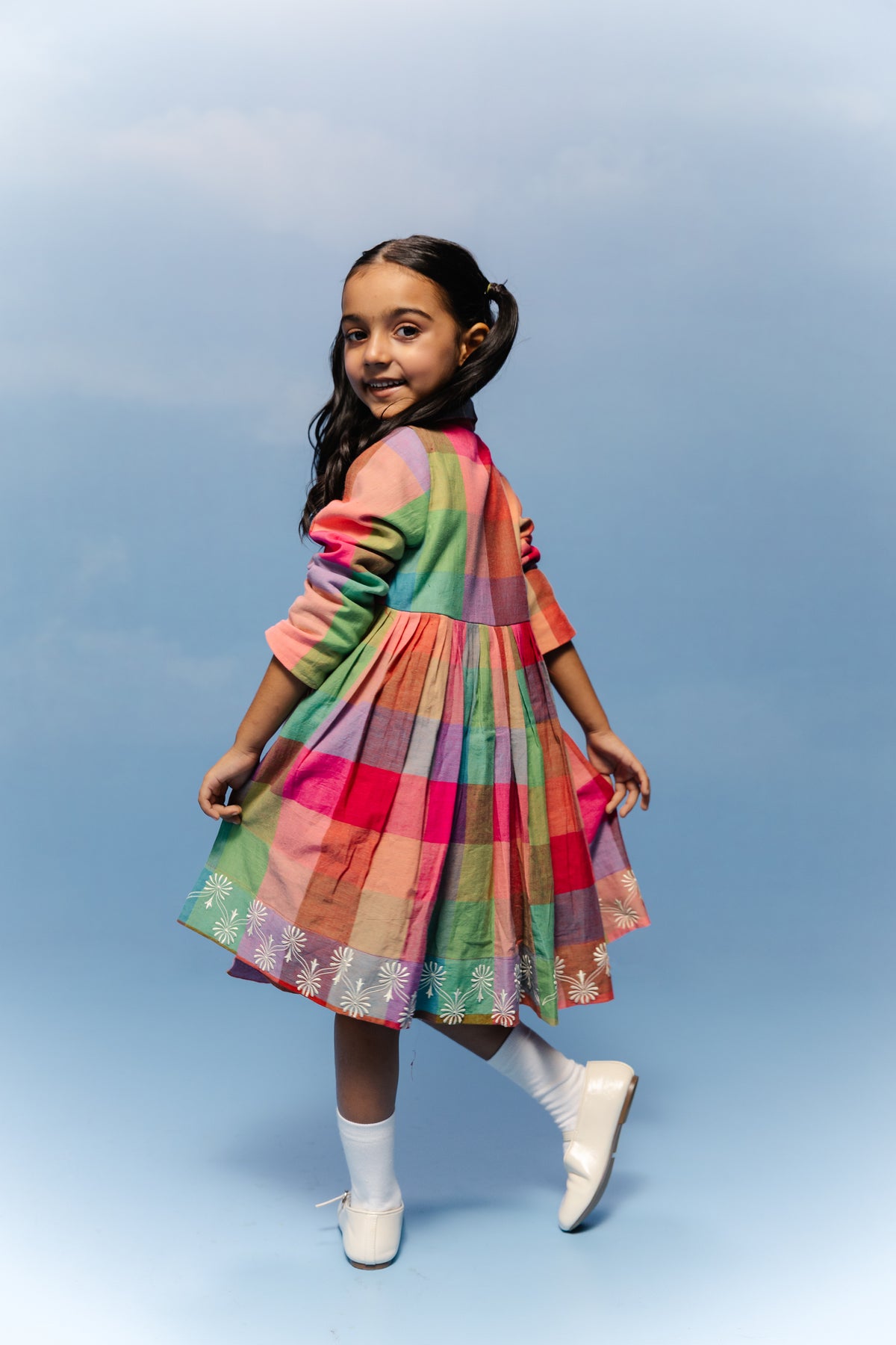 Jamdani multicolor collar Dress