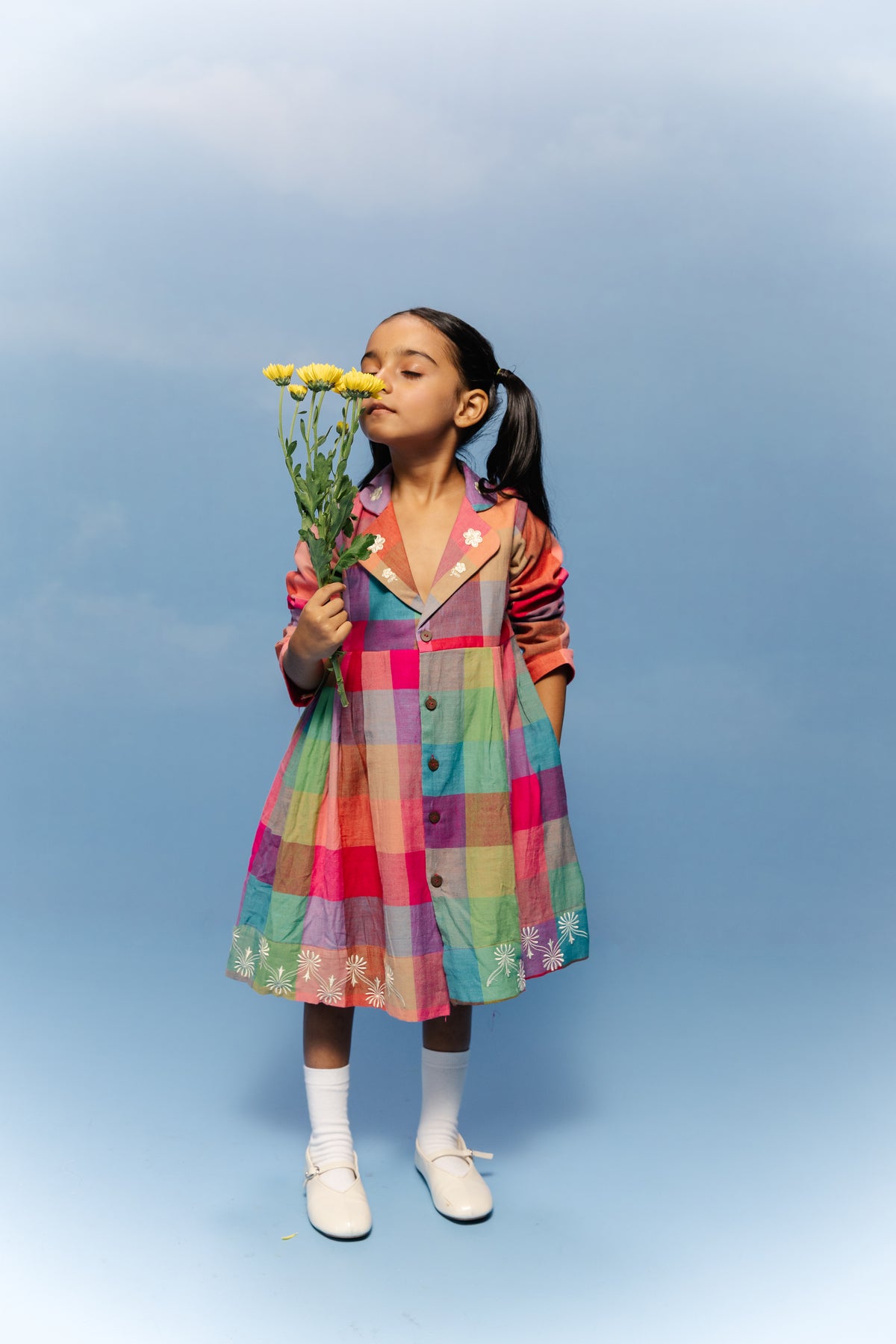 Jamdani multicolor collar Dress