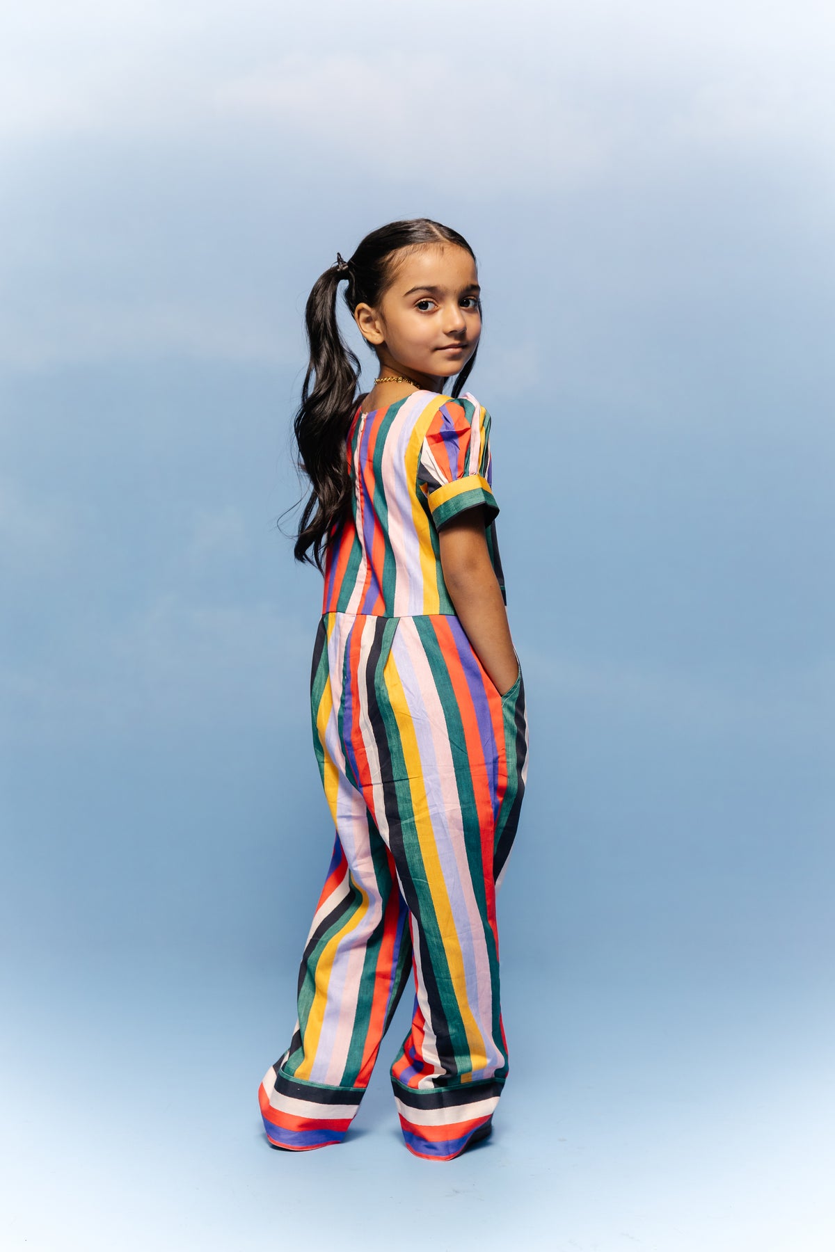 Prism Stripe Kids Cotton Jumpsuit