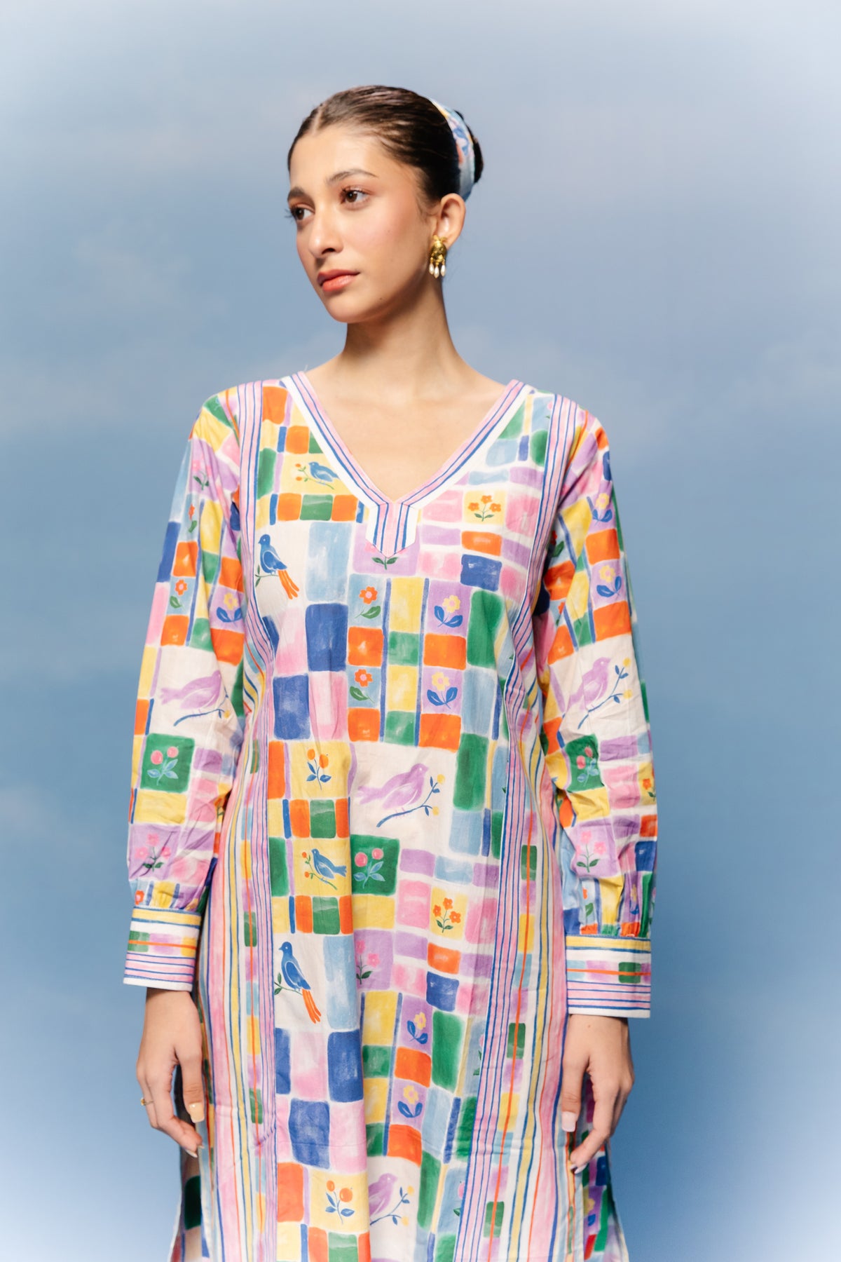 Songbird V-Neck Kurta Set