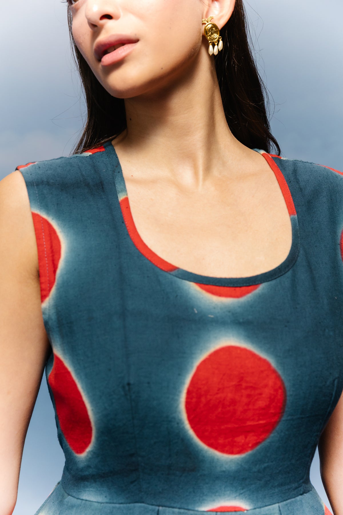 Crimson Spot Midi Dress
