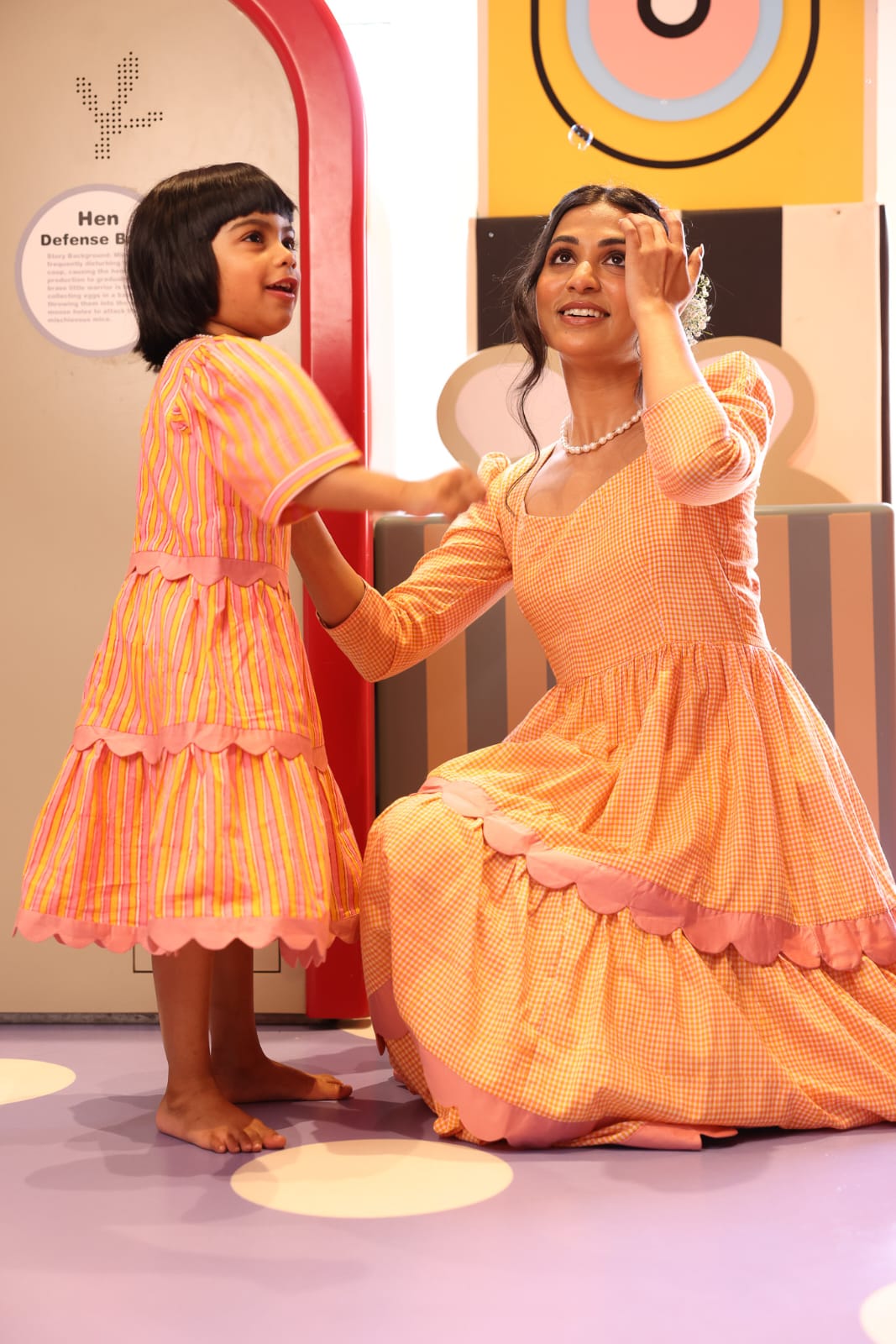 Orange Stripes Ripple Gown