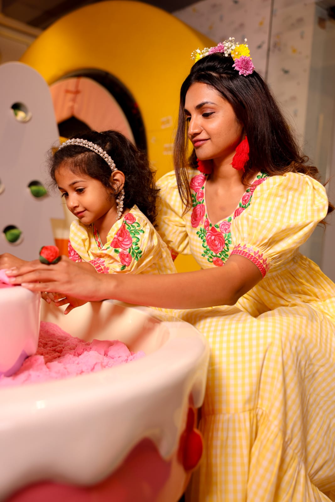 Yellow embroidered Blossom Breeze Gown