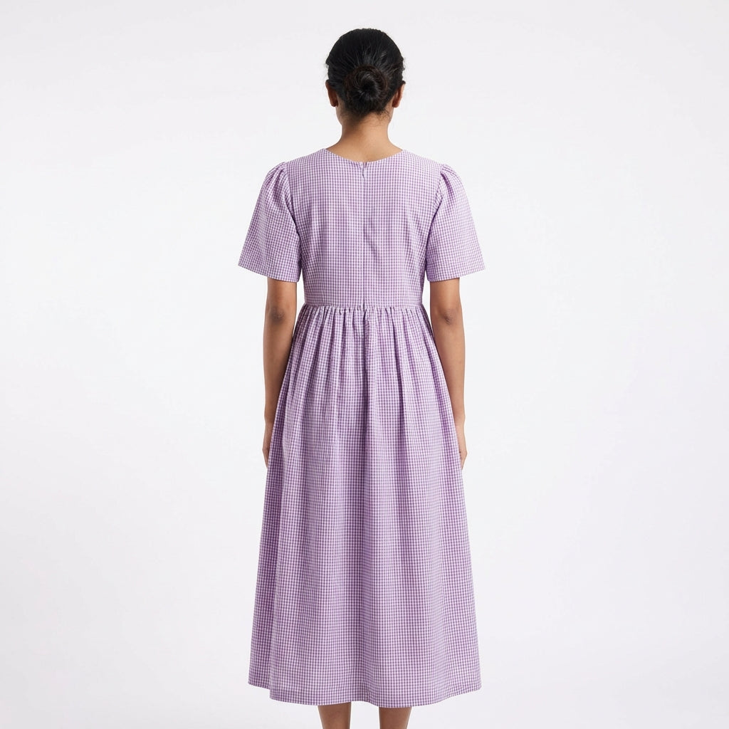 Lavender Checks Dress