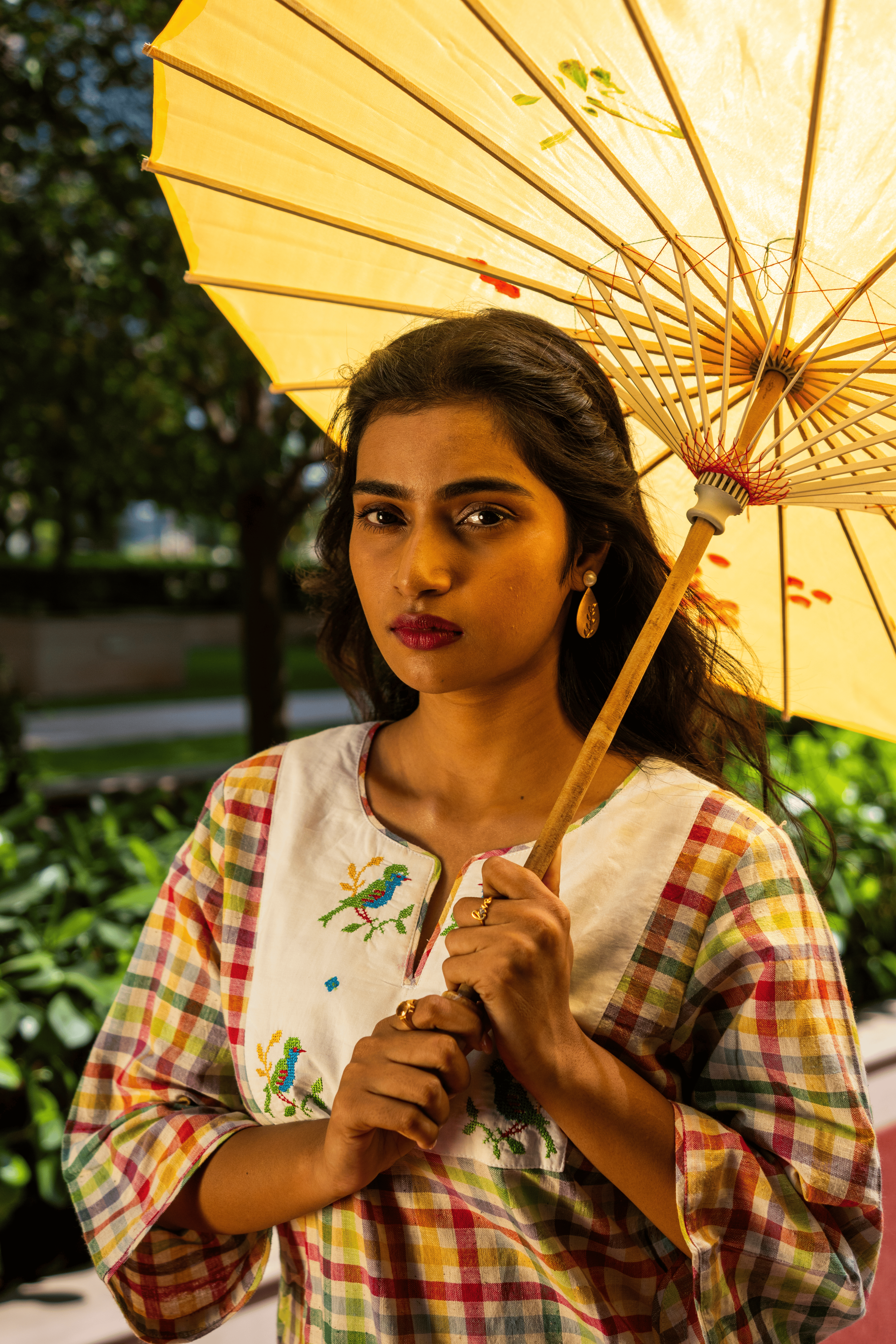 Multicolor Handloom Parrot checks Co-ord Set